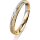 Ring 14 Karat Gelb-/Weissgold 3.0 mm kristallmatt 1 Brillant G vs 0,025ct