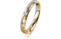 Ring 14 Karat Gelb-/Weissgold 3.0 mm diamantmatt 1...