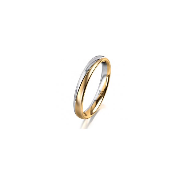Ring 18 Karat Gelb-/Weissgold 3.0 mm l&auml;ngsmatt