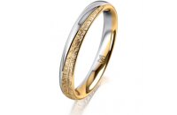 Ring 18 Karat Gelb-/Weissgold 3.0 mm kristallmatt