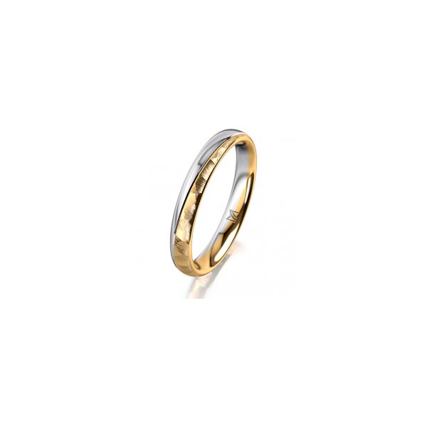 Ring 18 Karat Gelb-/Weissgold 3.0 mm diamantmatt