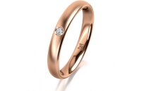 Ring 14 Karat Rotgold 3.0 mm l&auml;ngsmatt 1 Brillant G...