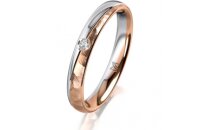 Ring 14 Karat Rot-/Weissgold 3.0 mm diamantmatt 1...