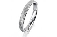 Ring 14 Karat Weissgold 3.0 mm kristallmatt
