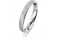 Ring 14 Karat Weissgold 3.0 mm kreismatt 1 Brillant G vs...