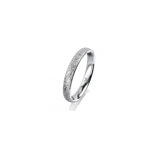 Ring 18 Karat Weissgold 3.0 mm kristallmatt