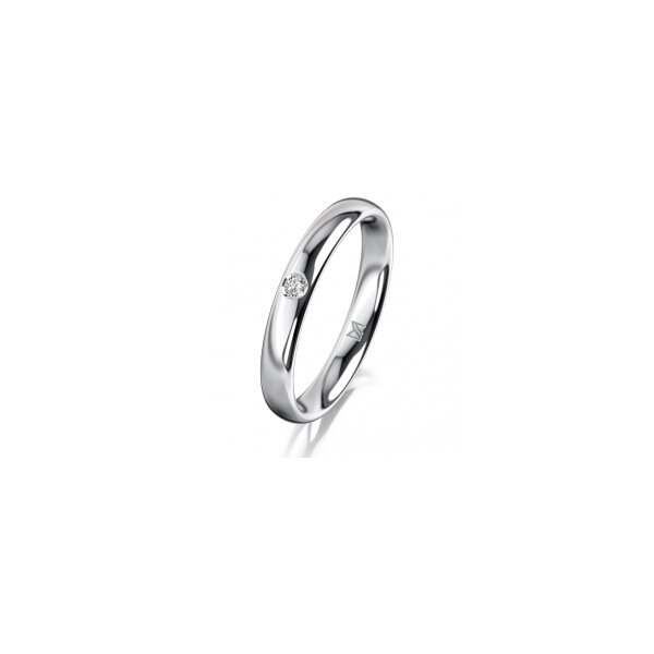 Ring 18 Karat Weissgold 3.0 mm poliert 1 Brillant G vs 0,025ct