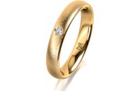Ring 14 Karat Gelbgold 3.5 mm sandmatt 1 Brillant G vs...