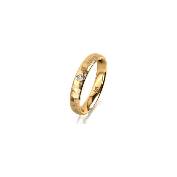 Ring 14 Karat Gelbgold 3.5 mm diamantmatt 1 Brillant G vs 0,025ct
