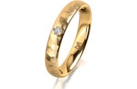 Ring 14 Karat Gelbgold 3.5 mm diamantmatt 1 Brillant G vs...