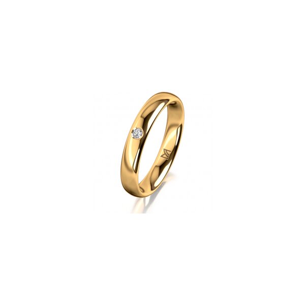 Ring 18 Karat Gelbgold 3.5 mm poliert 1 Brillant G vs 0,025ct