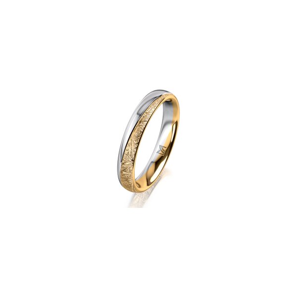 Ring 14 Karat Gelb-/Weissgold 3.5 mm kristallmatt