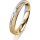 Ring 14 Karat Gelb-/Weissgold 3.5 mm kreismatt 1 Brillant G vs 0,025ct