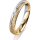 Ring 14 Karat Gelb-/Weissgold 3.5 mm kristallmatt 1 Brillant G vs 0,025ct