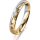 Ring 14 Karat Gelb-/Weissgold 3.5 mm diamantmatt 1 Brillant G vs 0,025ct