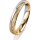 Ring 18 Karat Gelb-/Weissgold 3.5 mm kristallmatt