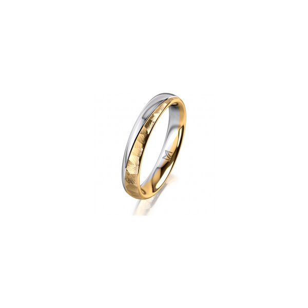 Ring 18 Karat Gelb-/Weissgold 3.5 mm diamantmatt