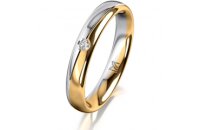 Ring 18 Karat Gelb-/Weissgold 3.5 mm poliert 1 Brillant G...