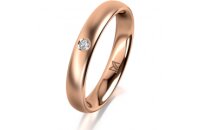 Ring 14 Karat Rotgold 3.5 mm l&auml;ngsmatt 1 Brillant G...