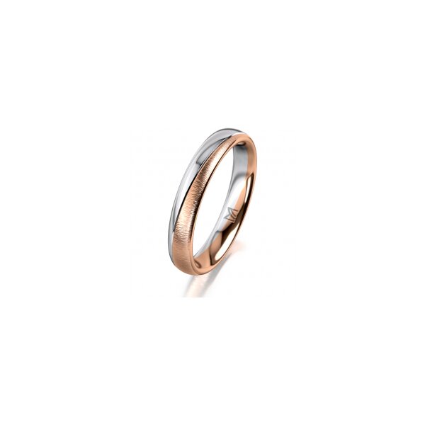 Ring 14 Karat Rot-/Weissgold 3.5 mm sandmatt