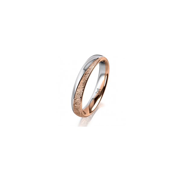 Ring 14 Karat Rot-/Weissgold 3.5 mm kristallmatt