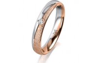 Ring 14 Karat Rot-/Weissgold 3.5 mm kreismatt 1 Brillant...