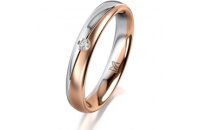 Ring 18 Karat Rot-/Weissgold 3.5 mm l&auml;ngsmatt 1...