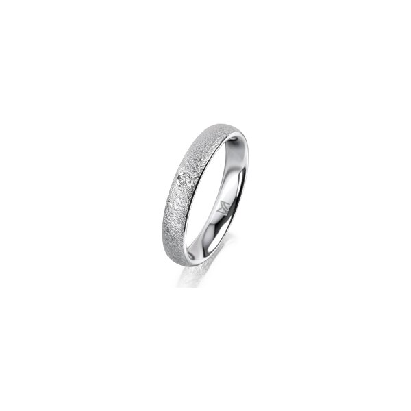 Ring 14 Karat Weissgold 3.5 mm kreismatt 1 Brillant G vs 0,025ct