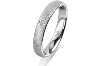 Ring 14 Karat Weissgold 3.5 mm kreismatt 1 Brillant G vs...