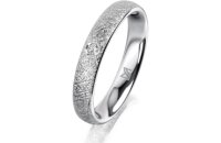 Ring 14 Karat Weissgold 3.5 mm kristallmatt 1 Brillant G...