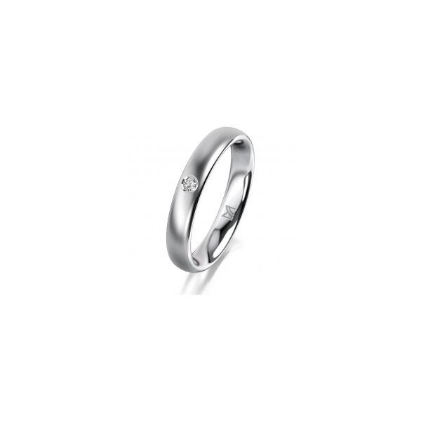Ring 18 Karat Weissgold 3.5 mm l&auml;ngsmatt 1 Brillant G vs 0,025ct