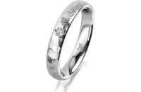 Ring 18 Karat Weissgold 3.5 mm diamantmatt 1 Brillant G...