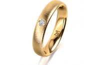 Ring 14 Karat Gelbgold 4.0 mm sandmatt 1 Brillant G vs...