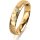 Ring 14 Karat Gelbgold 4.0 mm diamantmatt 3 Brillanten G vs Gesamt 0,030ct