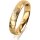 Ring 14 Karat Gelbgold 4.0 mm diamantmatt 4 Brillanten G vs Gesamt 0,020ct