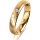 Ring 14 Karat Gelbgold 4.0 mm l&auml;ngsmatt 5 Brillanten G vs Gesamt 0,035ct