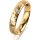 Ring 14 Karat Gelbgold 4.0 mm diamantmatt 5 Brillanten G vs Gesamt 0,035ct