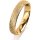 Ring 18 Karat Gelbgold 4.0 mm kristallmatt