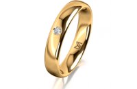 Ring 18 Karat Gelbgold 4.0 mm poliert 1 Brillant G vs...