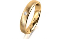 Ring 18 Karat Gelbgold 4.0 mm sandmatt 1 Brillant G vs...