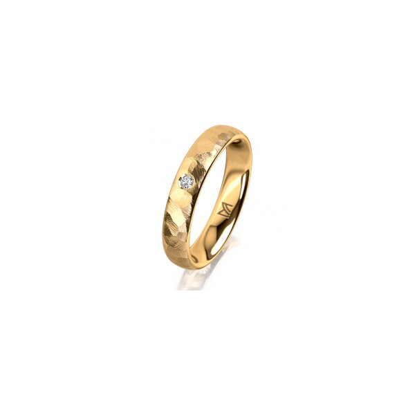Ring 18 Karat Gelbgold 4.0 mm diamantmatt 1 Brillant G vs 0,025ct