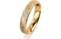 Ring 18 Karat Gelbgold 4.0 mm kristallmatt 4 Brillanten G...