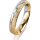 Ring 14 Karat Gelb-/Weissgold 4.0 mm kreismatt 1 Brillant G vs 0,025ct