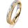 Ring 14 Karat Gelb-/Weissgold 4.0 mm kreismatt 1 Brillant G vs 0,035ct