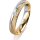 Ring 14 Karat Gelb-/Weissgold 4.0 mm kristallmatt 1 Brillant G vs 0,035ct