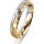 Ring 14 Karat Gelb-/Weissgold 4.0 mm diamantmatt 1 Brillant G vs 0,035ct