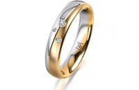 Ring 14 Karat Gelb-/Weissgold 4.0 mm l&auml;ngsmatt 3...