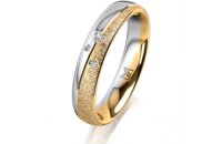 Ring 14 Karat Gelb-/Weissgold 4.0 mm kreismatt 3...