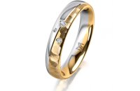 Ring 14 Karat Gelb-/Weissgold 4.0 mm diamantmatt 3...