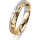Ring 14 Karat Gelb-/Weissgold 4.0 mm diamantmatt 3 Brillanten G vs Gesamt 0,030ct